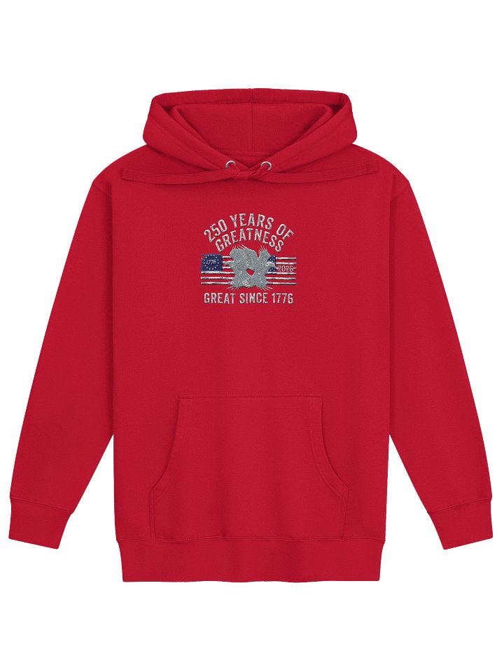 USA 250 Premium Heavyweight Hoodie – Heritage Red product image (1)