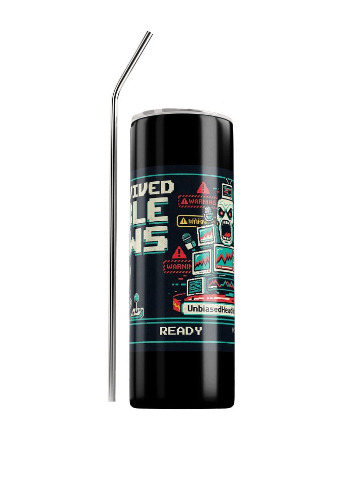 I Survived Cable News (Arcade) Stainless Steel Tumbler product image (1)