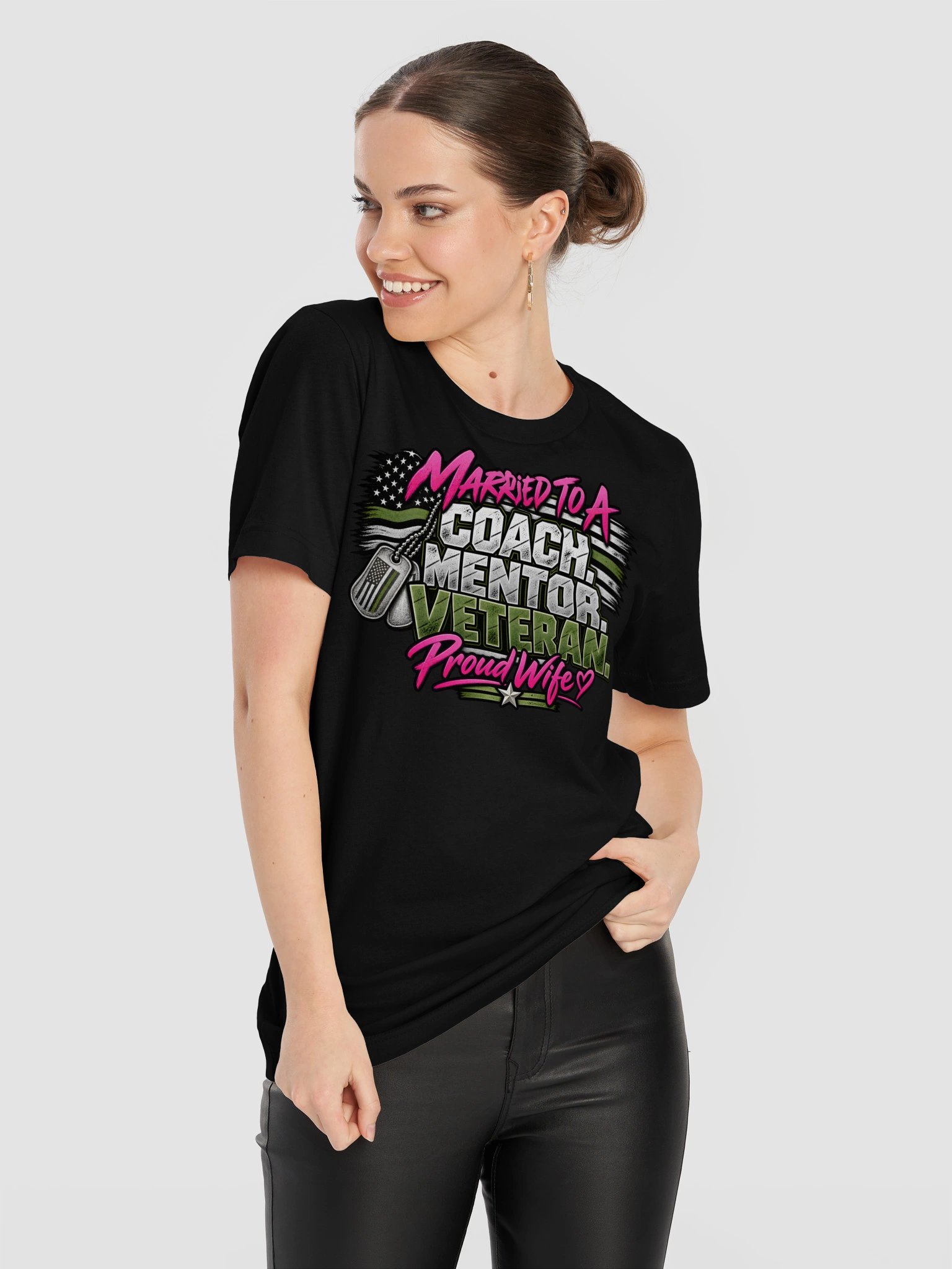 Married to a Coach. Mentor. Veteran. | Proud Wife Tee product image (11)