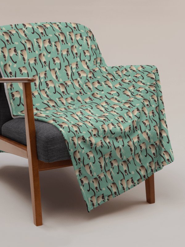 Bad Siamese Cats Knocking Stuff Over Throw Blanket, Mint product image (11)