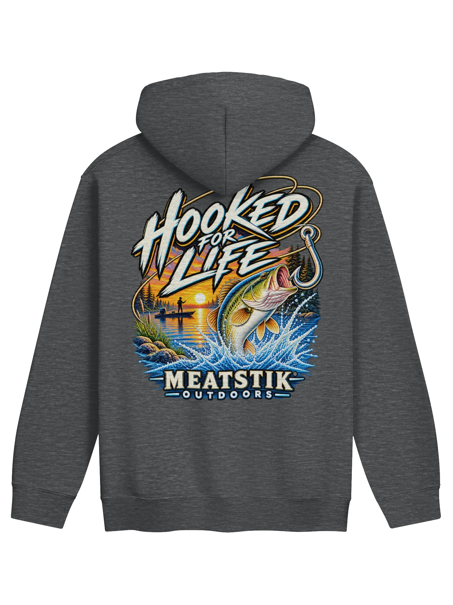 Hooked For Life Bass Fishing Hoodie product image (29)