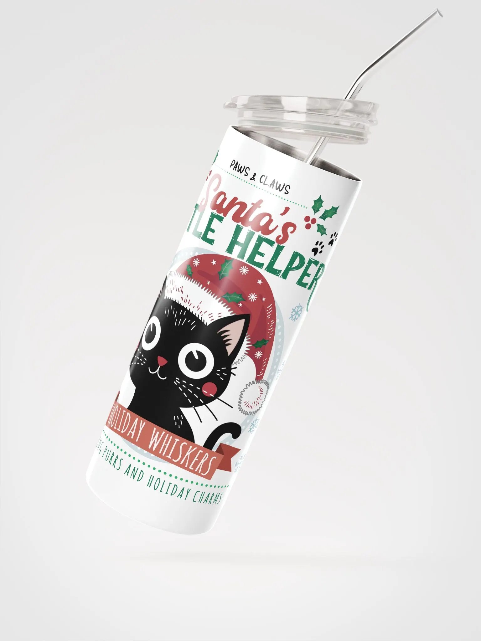 Santa's Little Helper -Tumbler with straw product image (2)