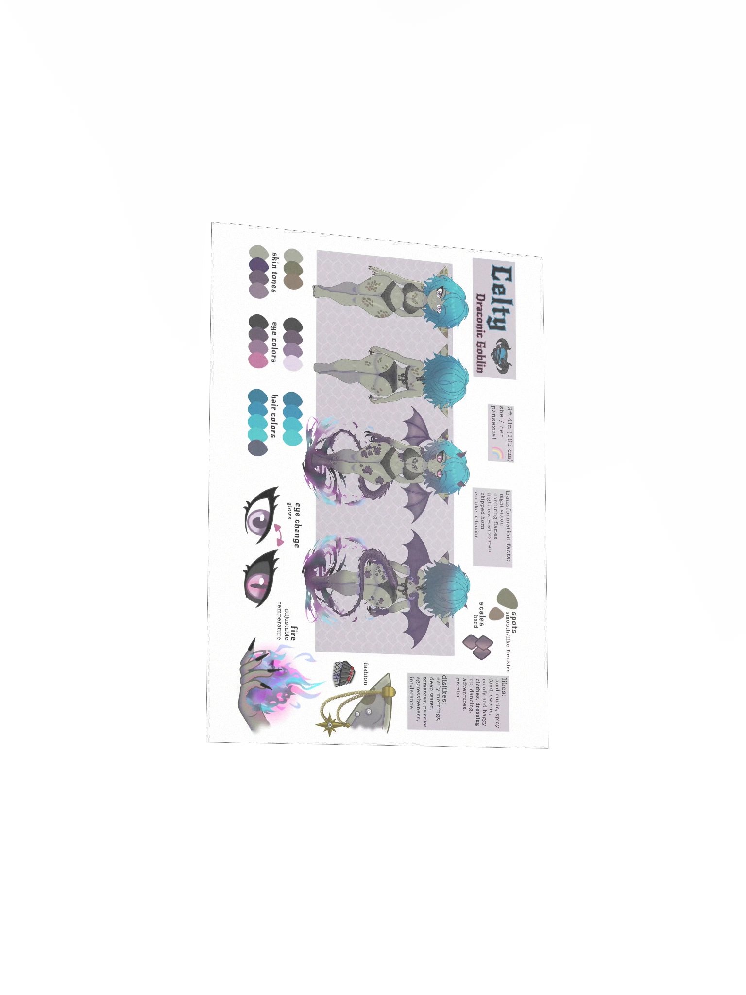 Celty Stat sheet poster product image (13)