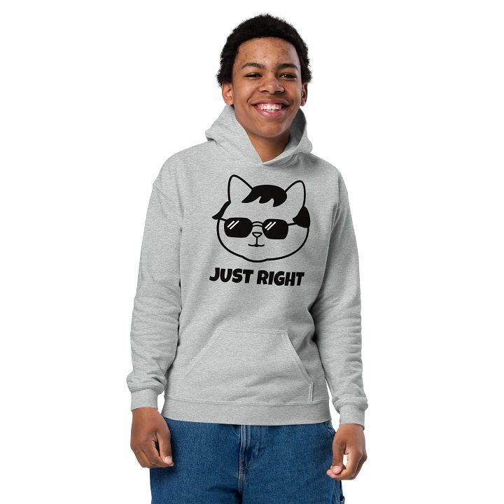 Goromi the Cat in Wig (JUST RIGHT) - Unisex Youth Hoodie product image (2)