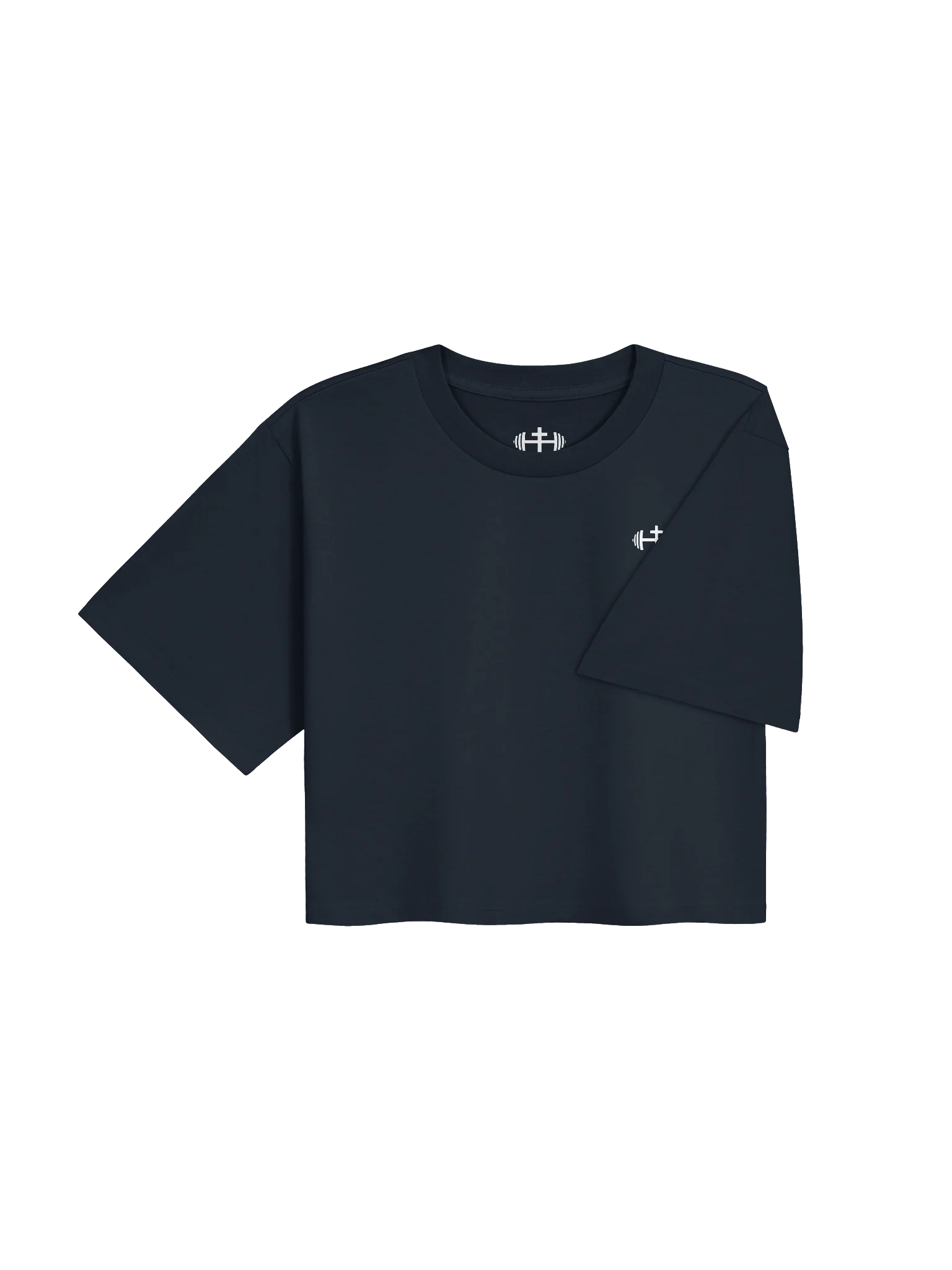 His House Womens Crop Top T-Shirt - Black/Navy by His House