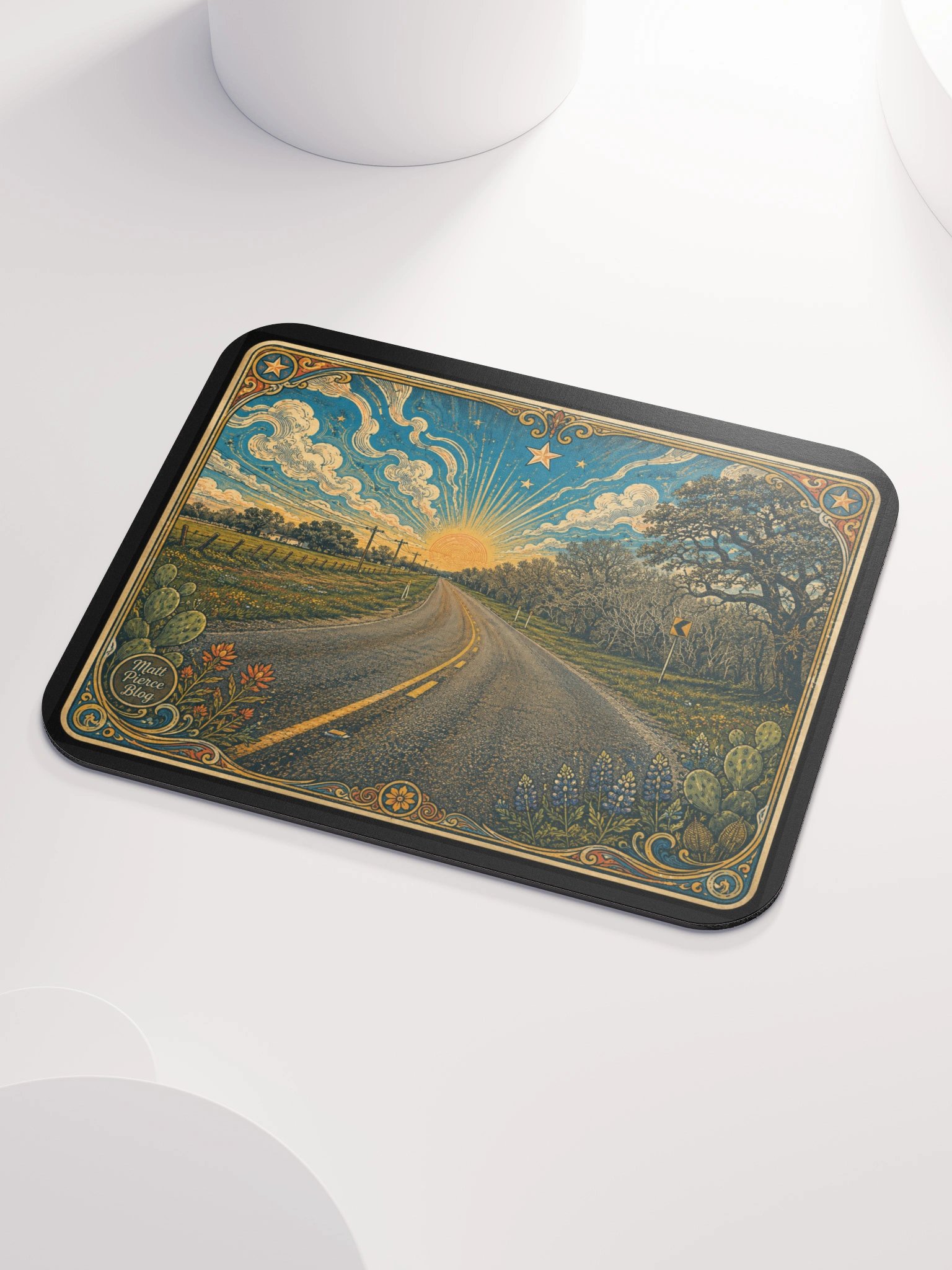 Wilson County Road Mouse Pad: Original photo and artwork by folk artist Matt Pierce product image (3)