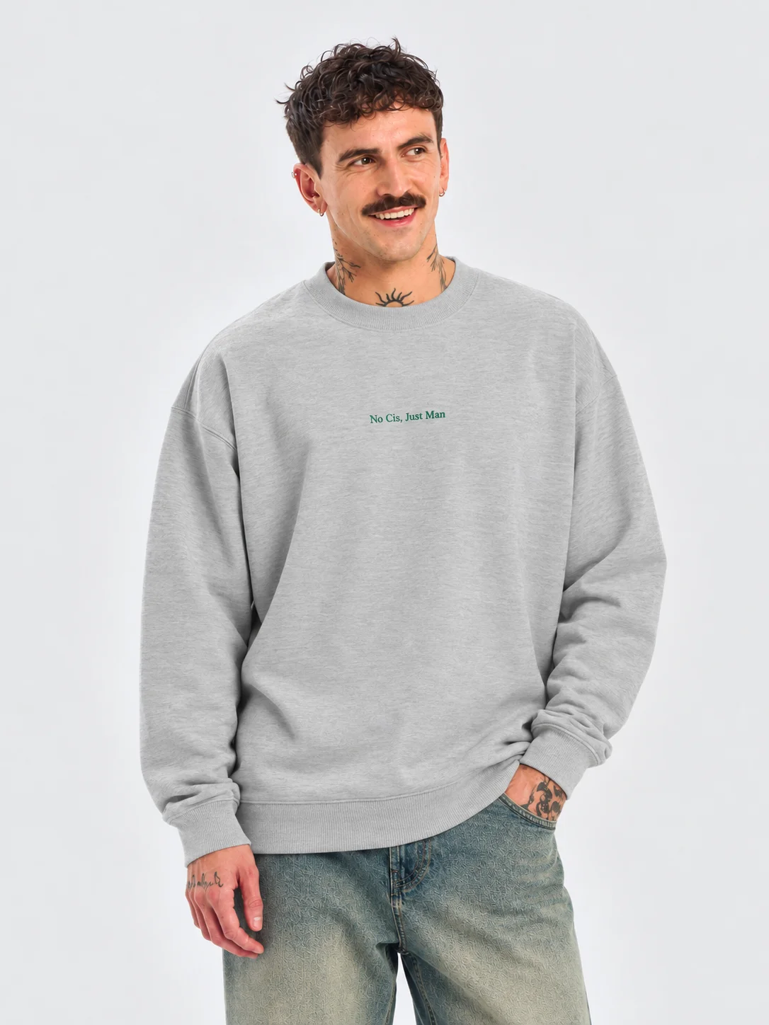 No Cis, Just Man — Men’s Organic Cotton Embroidered Sweatshirt product image (1)