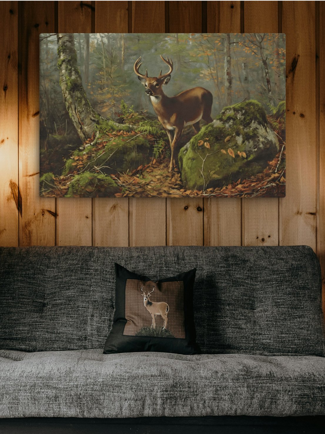 Antique Whitetail Buck in the Forest Canvas Print product image (1)