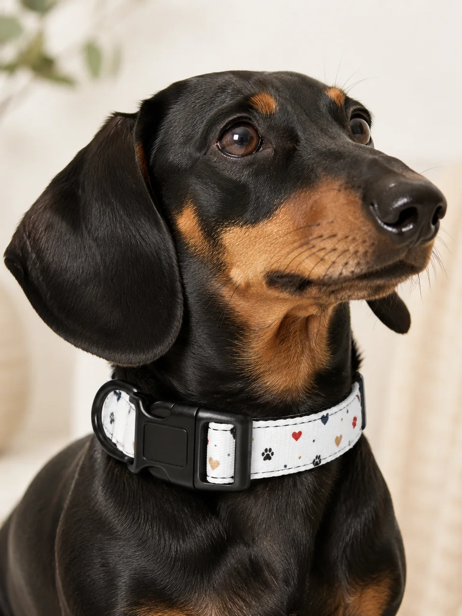 Dog Dad Matching Collar – Hearts & Paw Print Dog Collar product image (1)