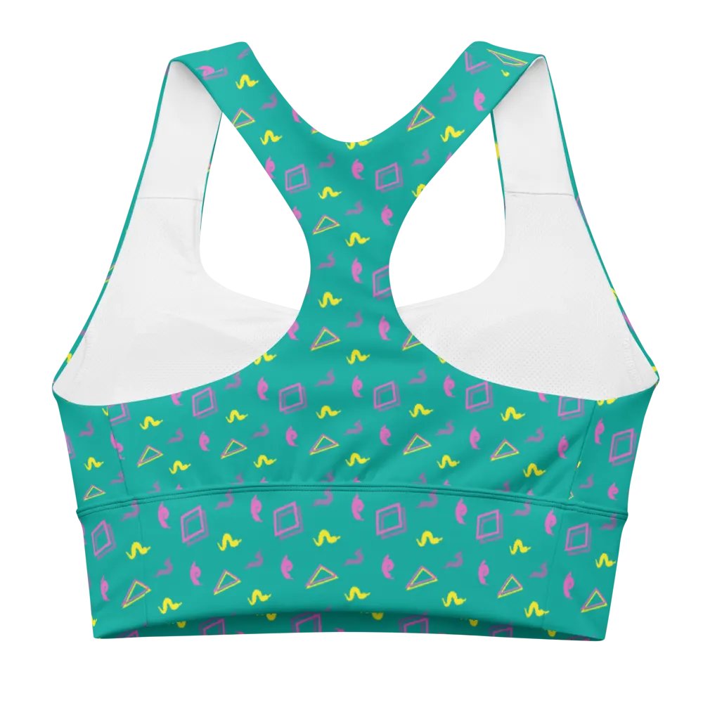 Oh Worm teal pattern sports bra product image (4)