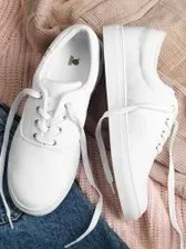 LM Origin™ Bone White Sneakers | Unisex Canvas Shoes product image (3)