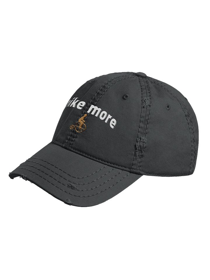 Bike More Embroidered Distressed Hat – Vintage Penny-Farthing Cycling Hat, Retro Bicycle Cap, Bike Lover Gift product image (4)