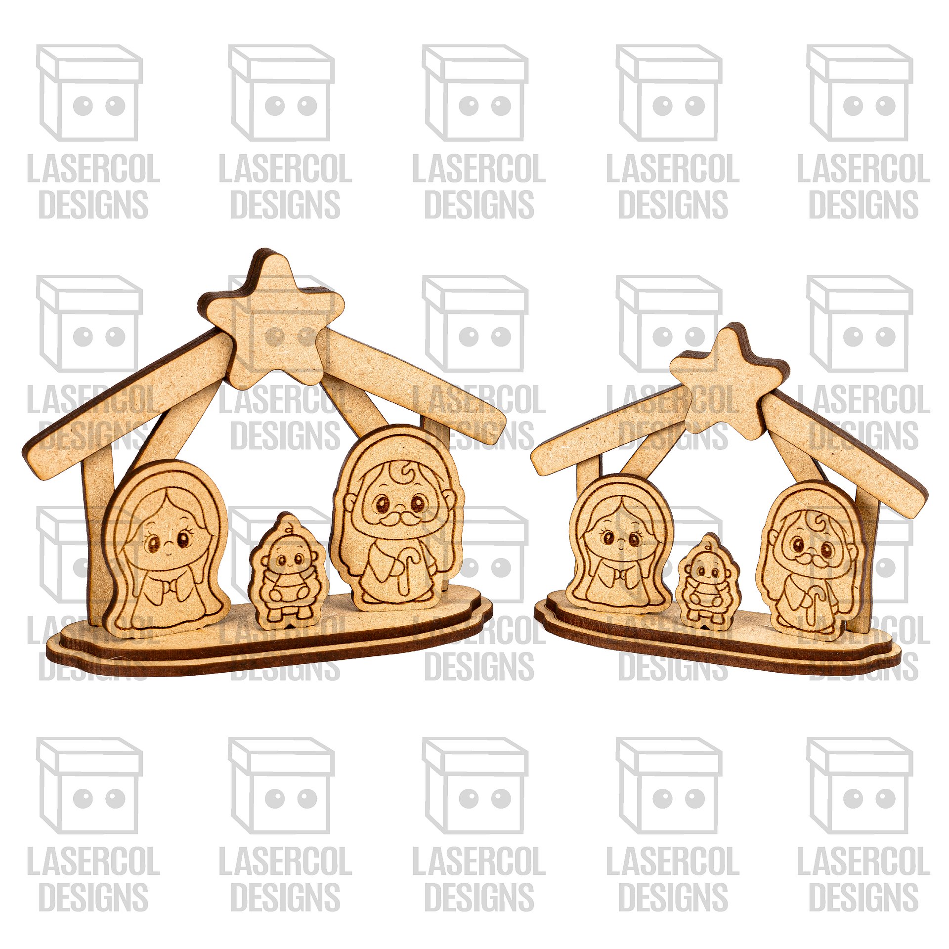 Small Nativity Scenes Gifts Bundle (Set 1-2-3-4) - Christmas - Laser Cut Files product image (7)