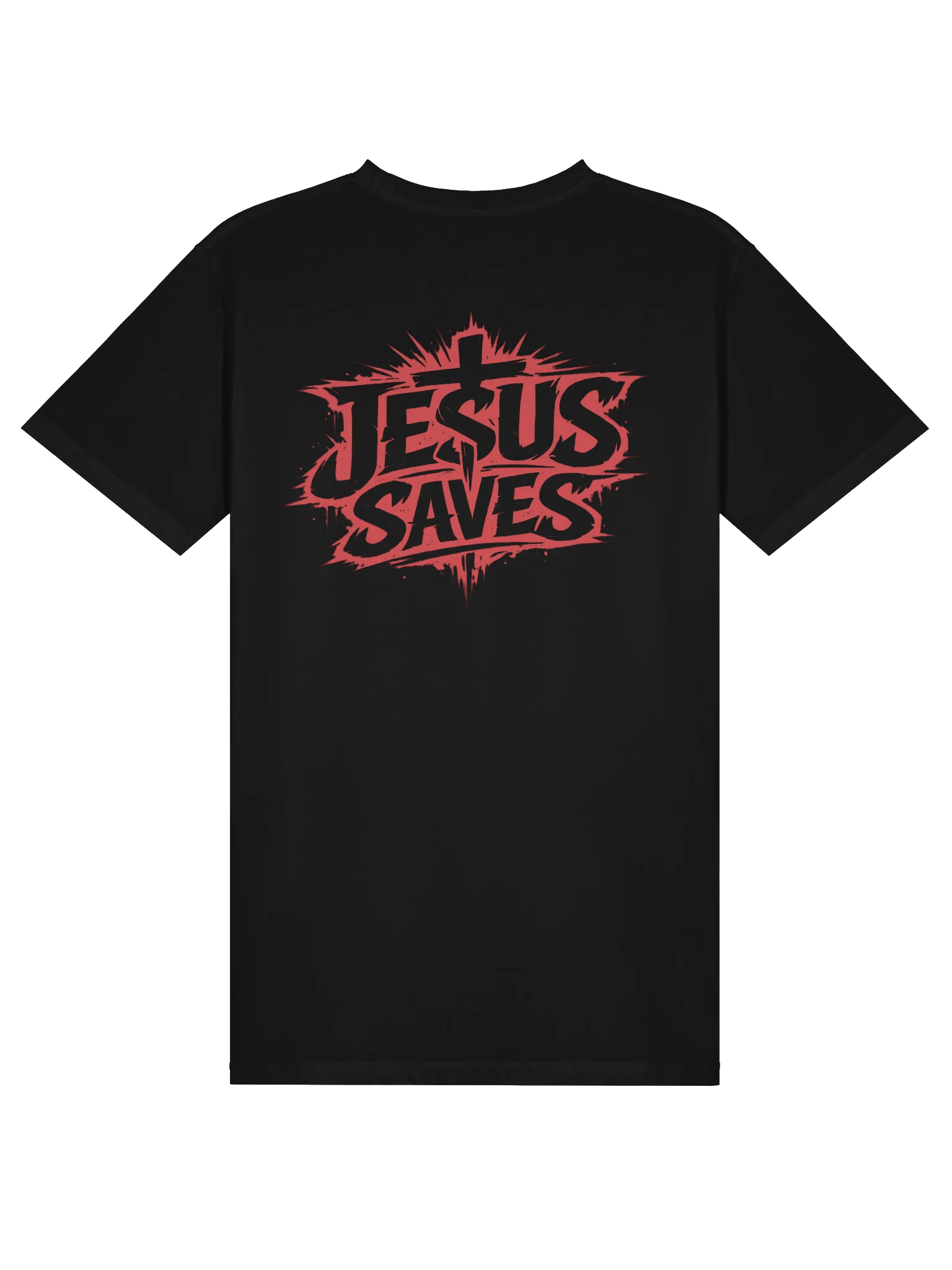 Jesus Saves T-shirt (red text - back) product image (7)