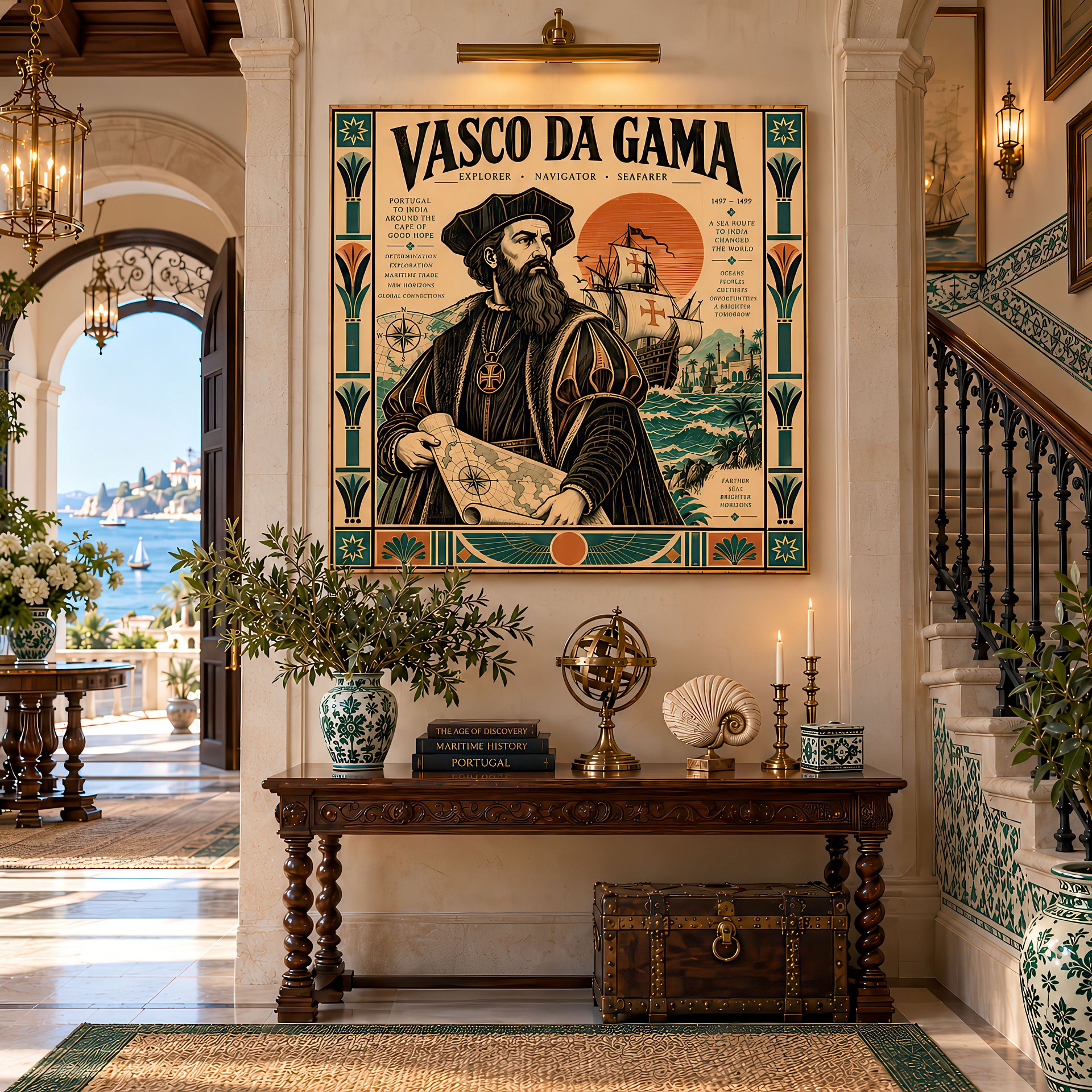 Vasco Da Gama | Birch Wood Art Panel | Historical Wall Decor | 24x24″ (60x60 cm) product image (4)