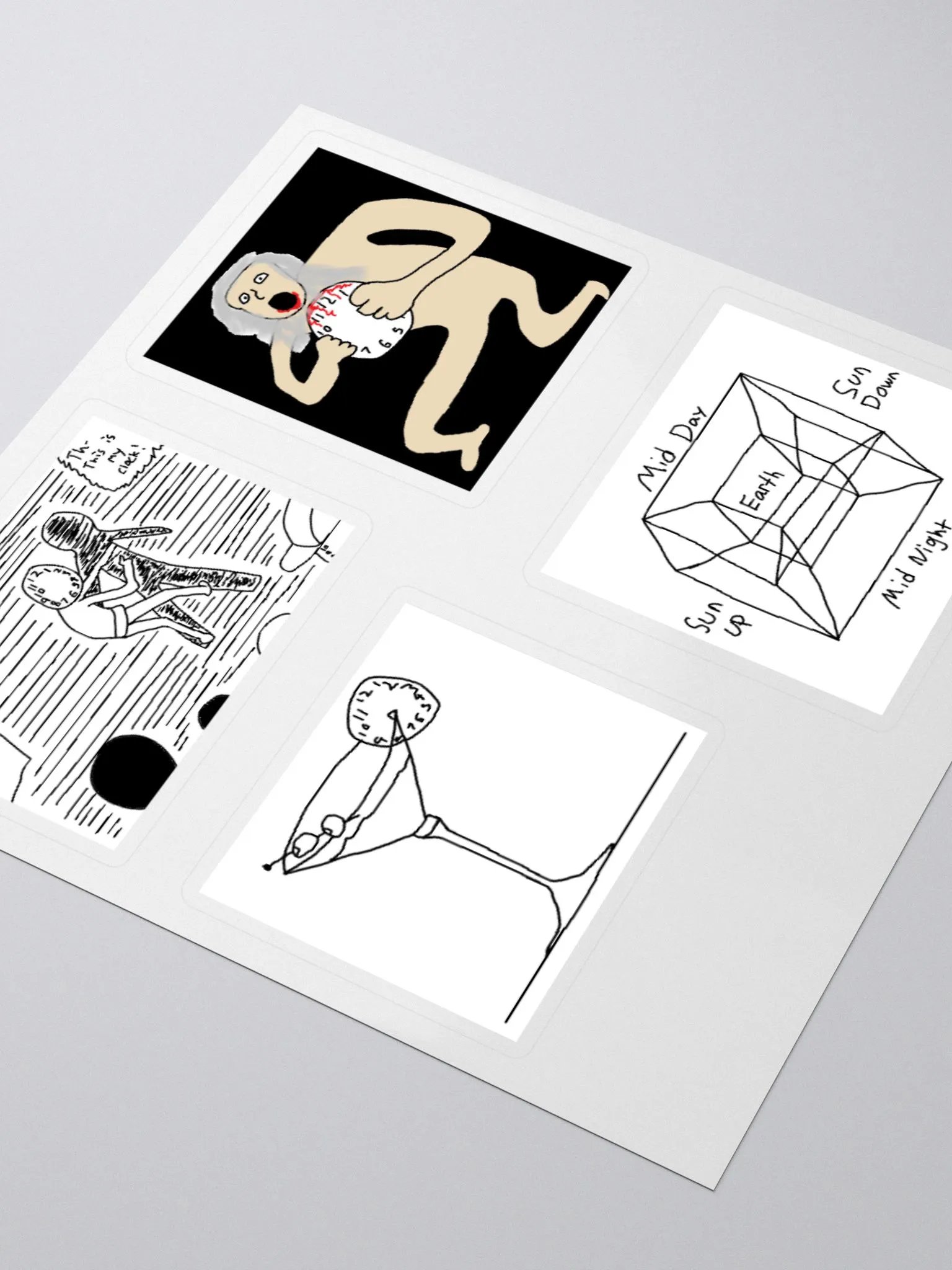 Junji Ito, Saturn, Martini, Tesseract Clock Stickers product image (3)