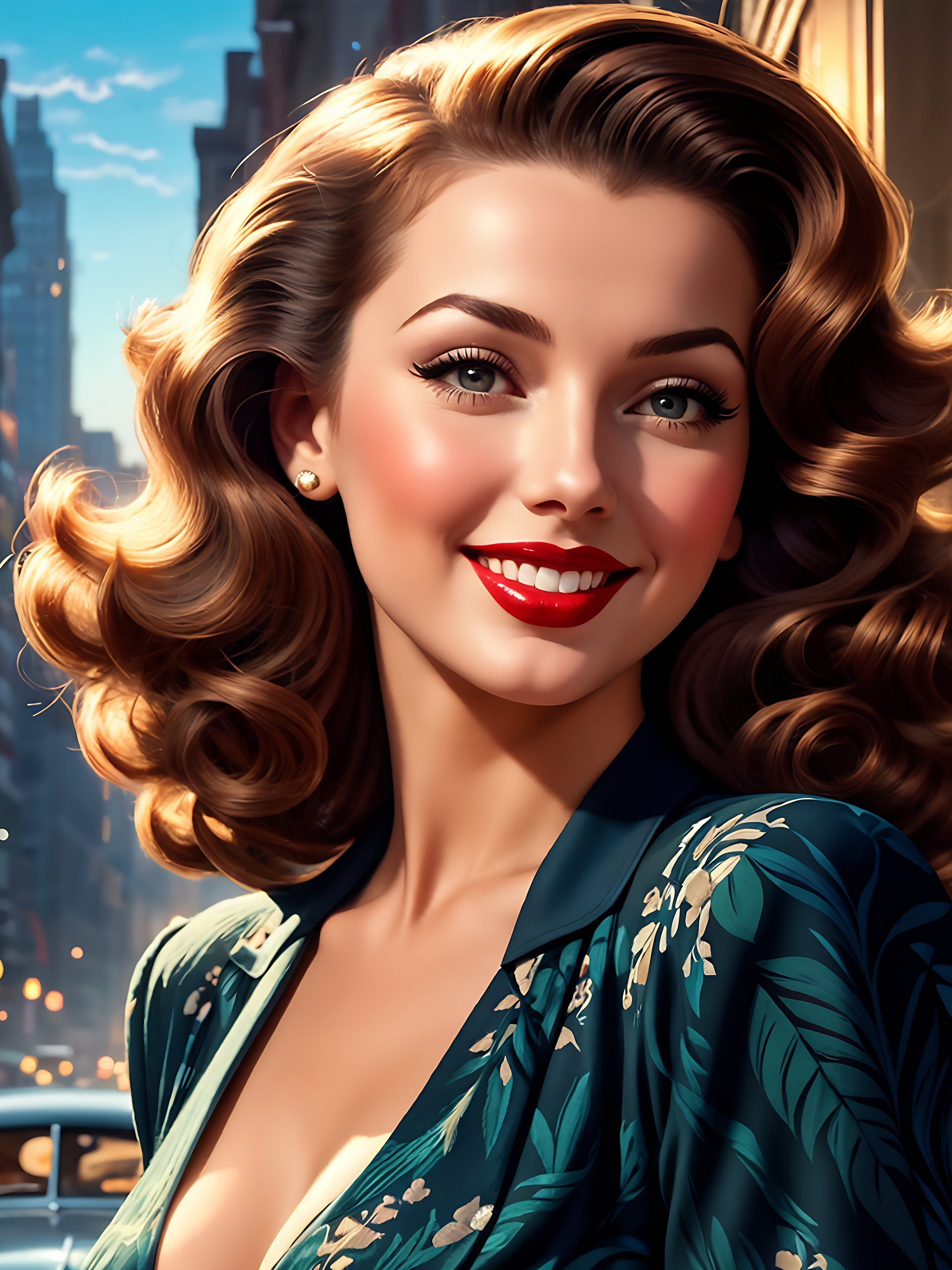 Vintage Night in New York: 1940s Ambience & Illuminated City Vibes (5120 x 2880 px background image) product image (1)
