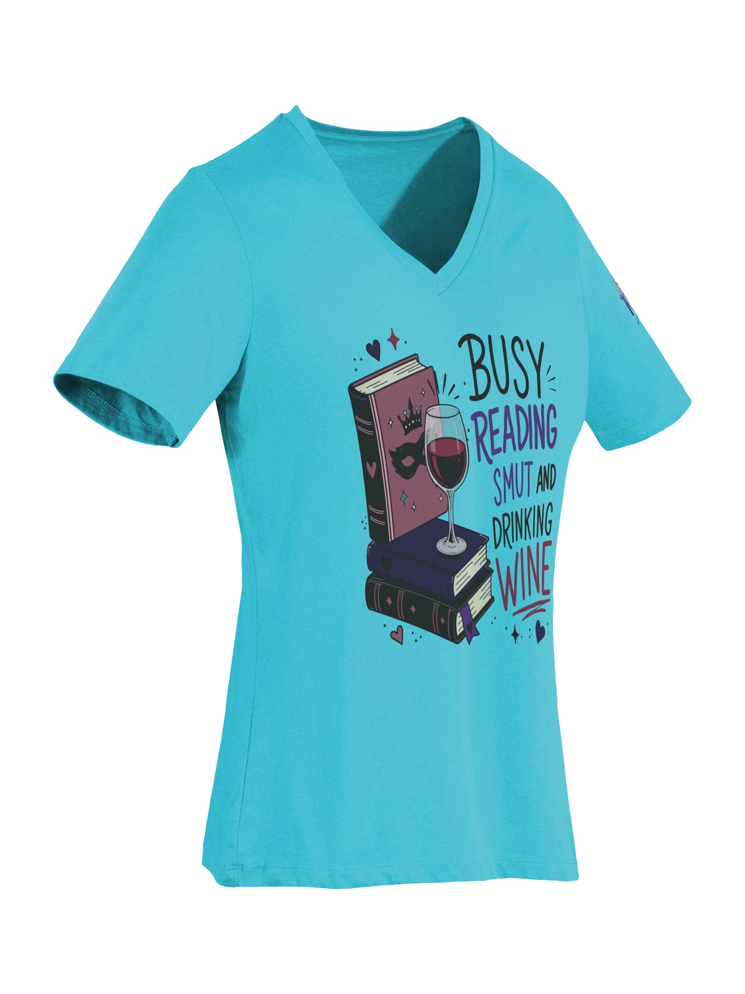 Busy Reading Smut & Drinking WIne (Women's V-Neck) product image (40)