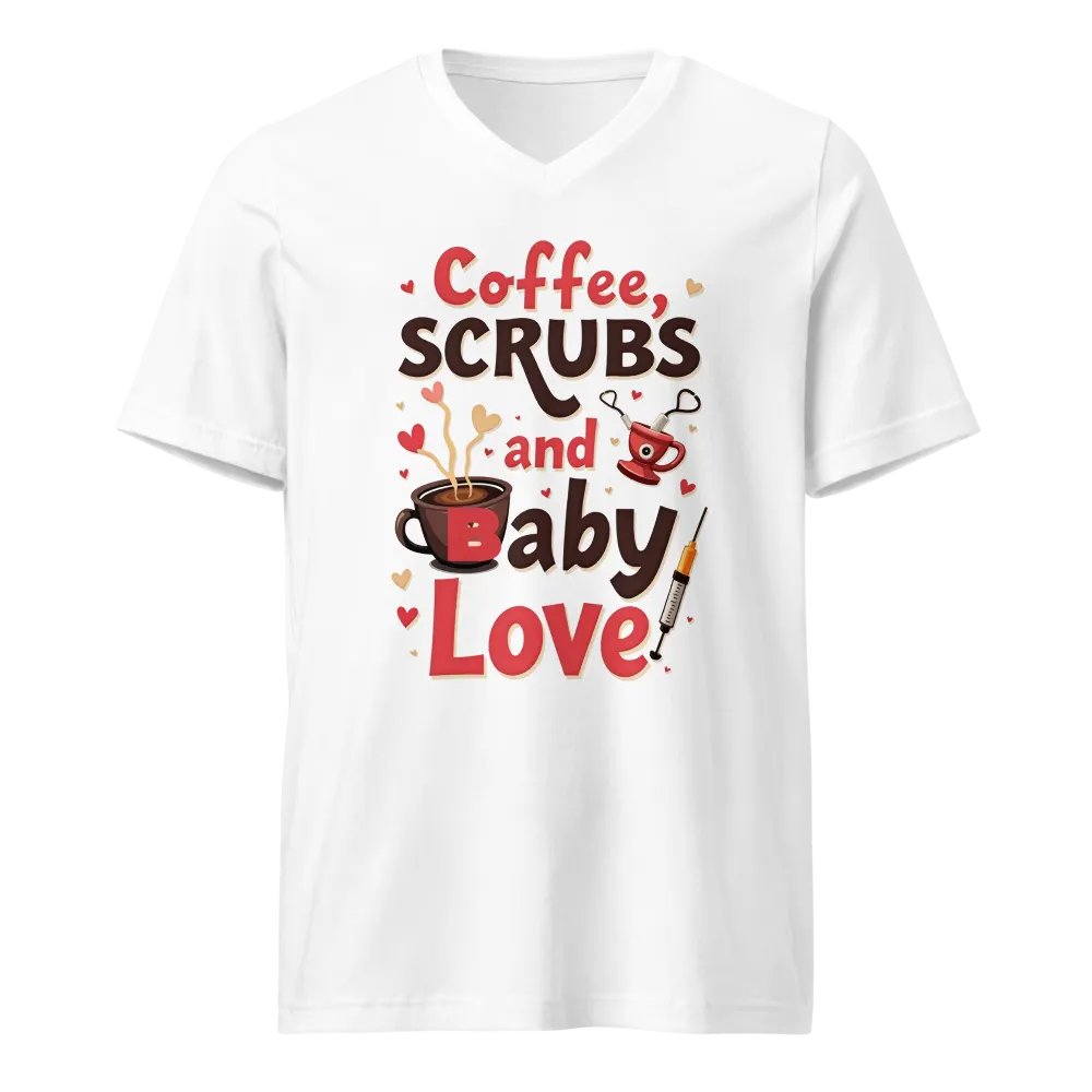 Coffee, Scrubs and baby Love V-Neck Tee product image (5)