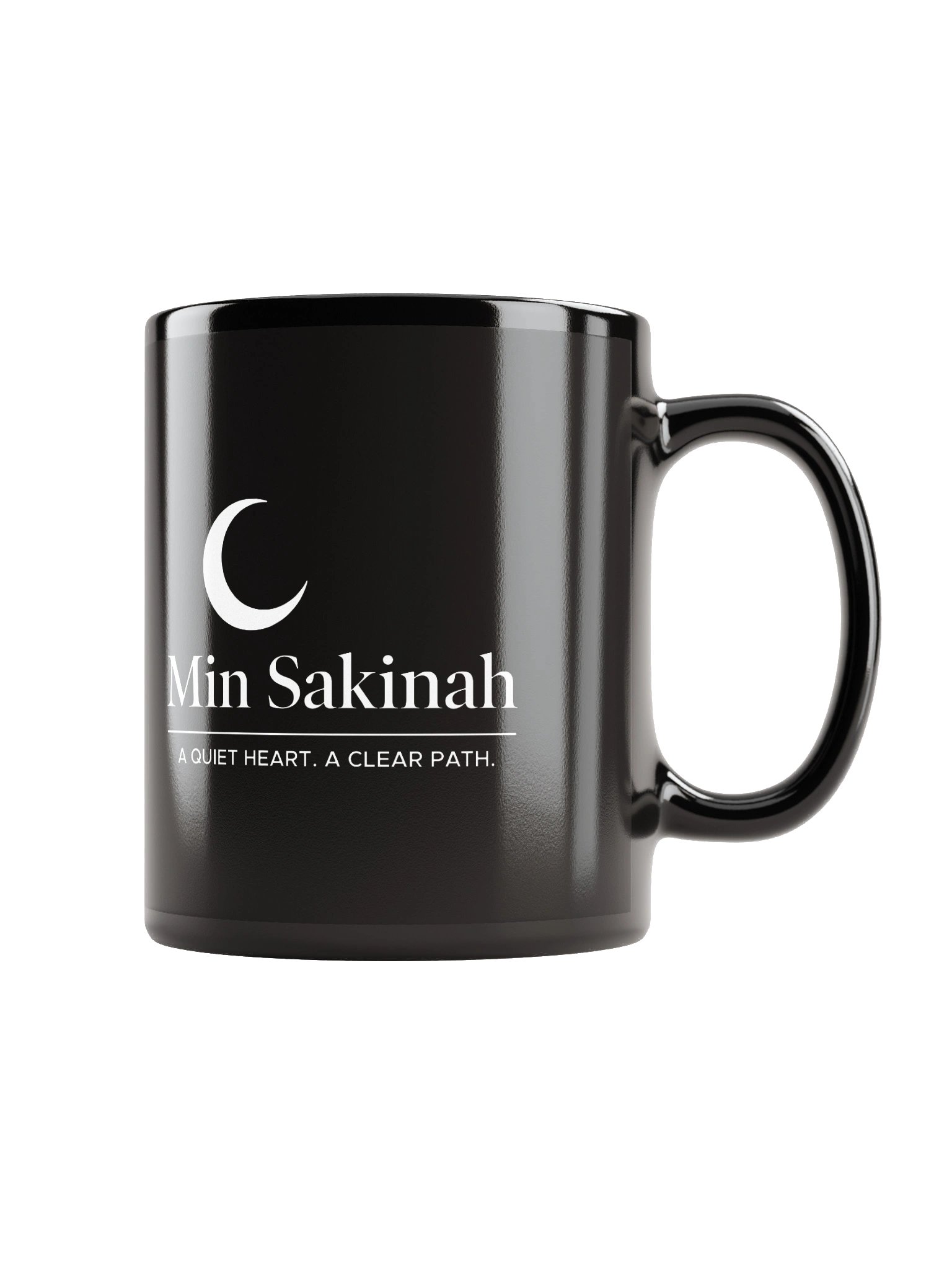 Min Sakinah Vision Mug - White on Black product image (1)