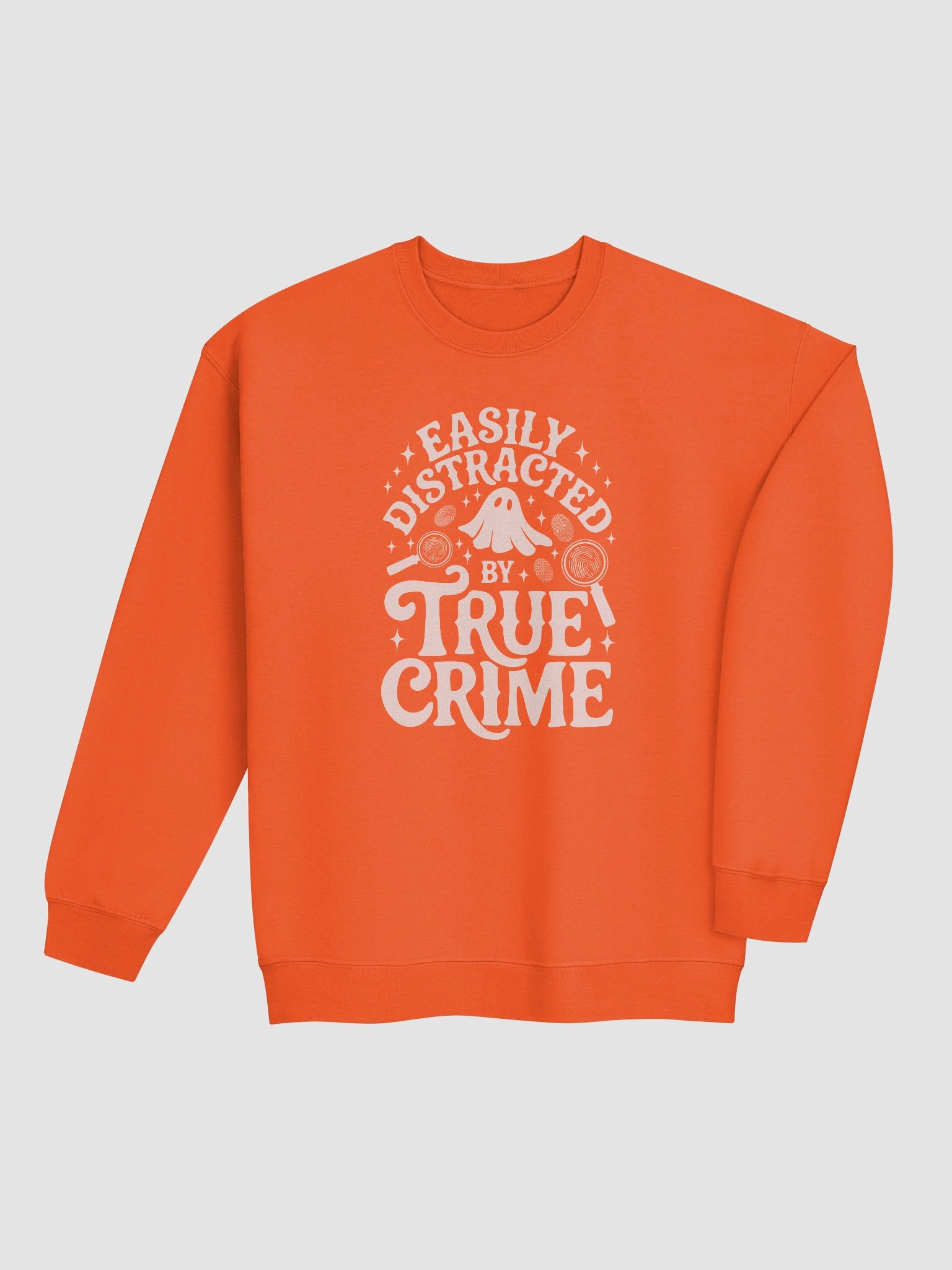 Easily Distracted by True Crime Halloween Spooky Ghost Sweatshirt product image (5)