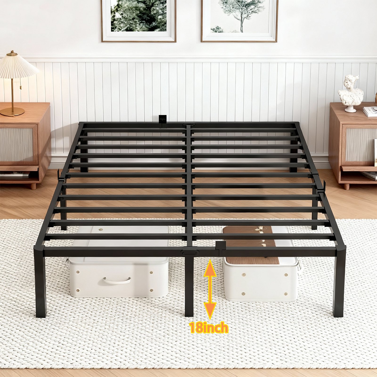 Queen Bed Frame, 14 Inch Metal Platform Bed Frame Queen Size with Storage Space Under Bed, Heavy Duty Steel Slat Support, Easy Assembly, No Box Spring Needed product image (3)