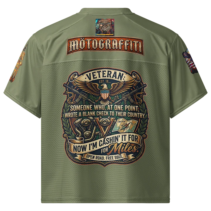 MötoGraffitti Veterans OD Green Football Jersey product image (2)