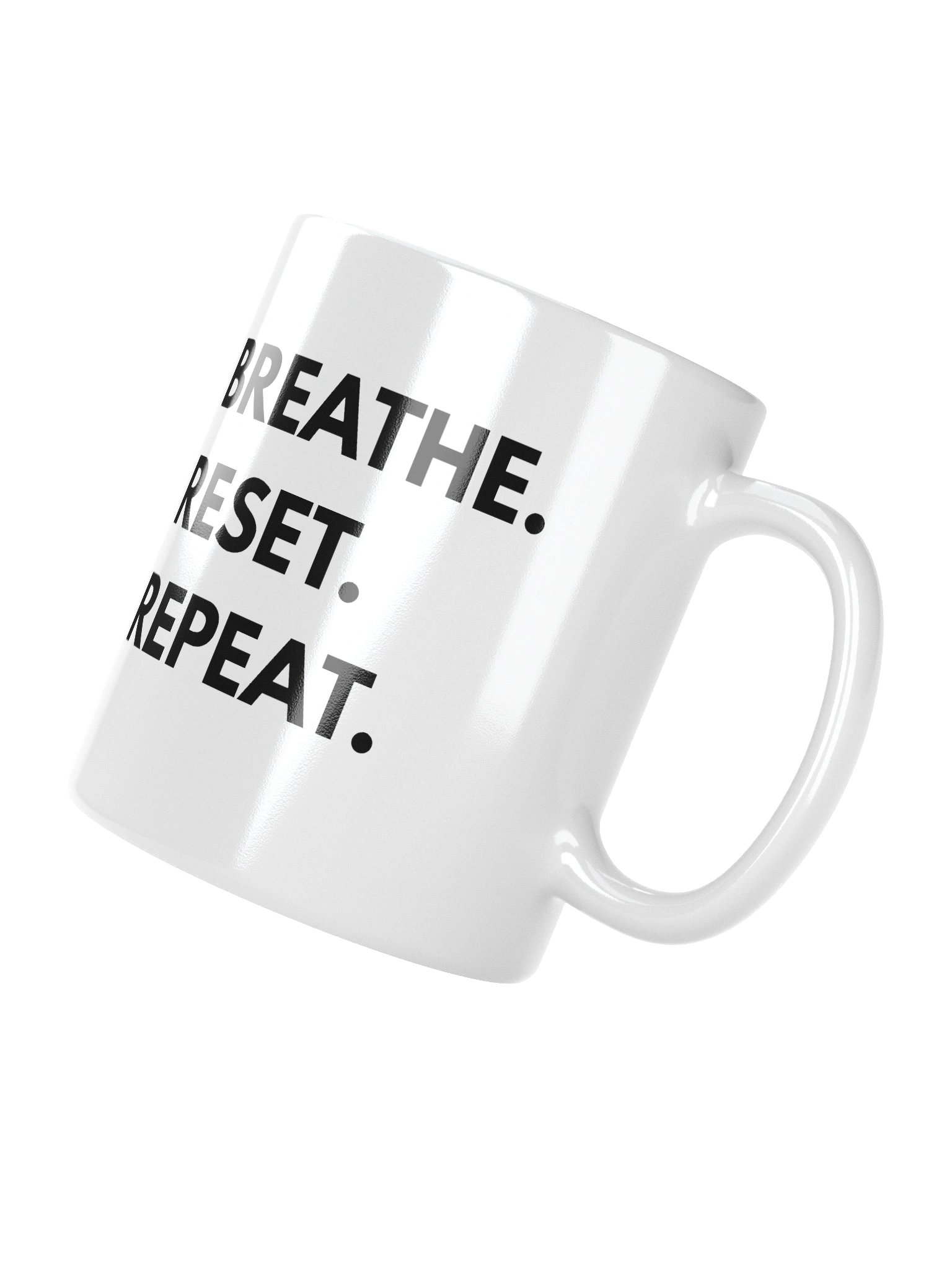Breathe. Reset. Repeat. — Minimal Quote Mug (White) product image (2)