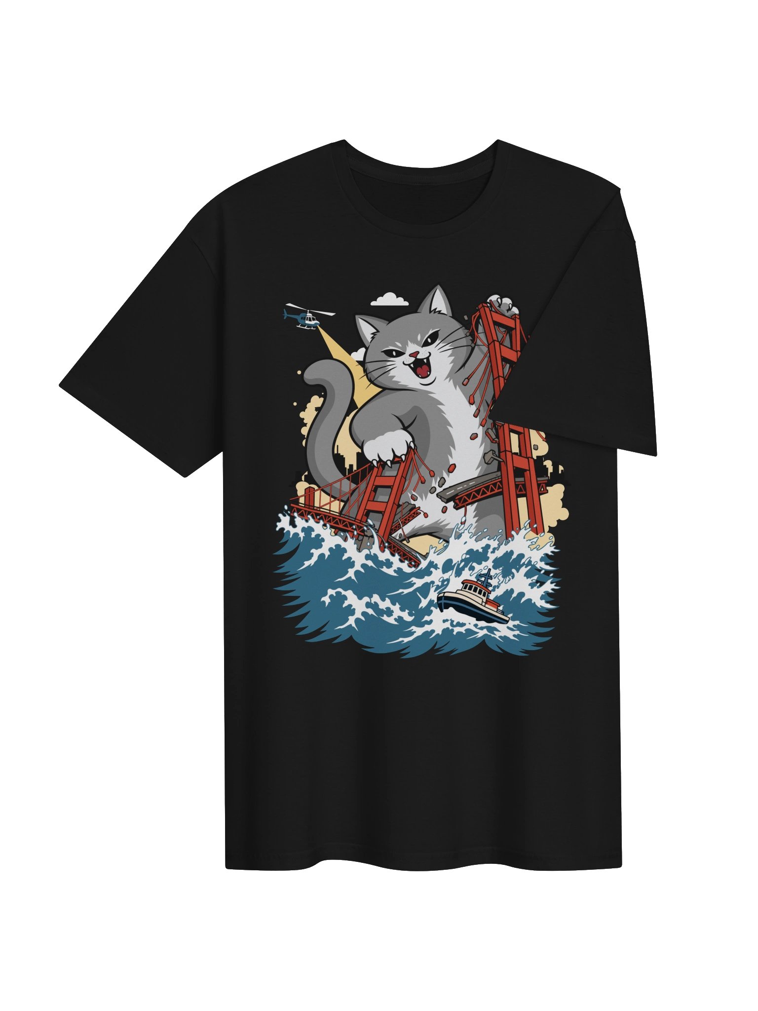 Golden Gate Destruction Gray Cat Shirt product image (5)