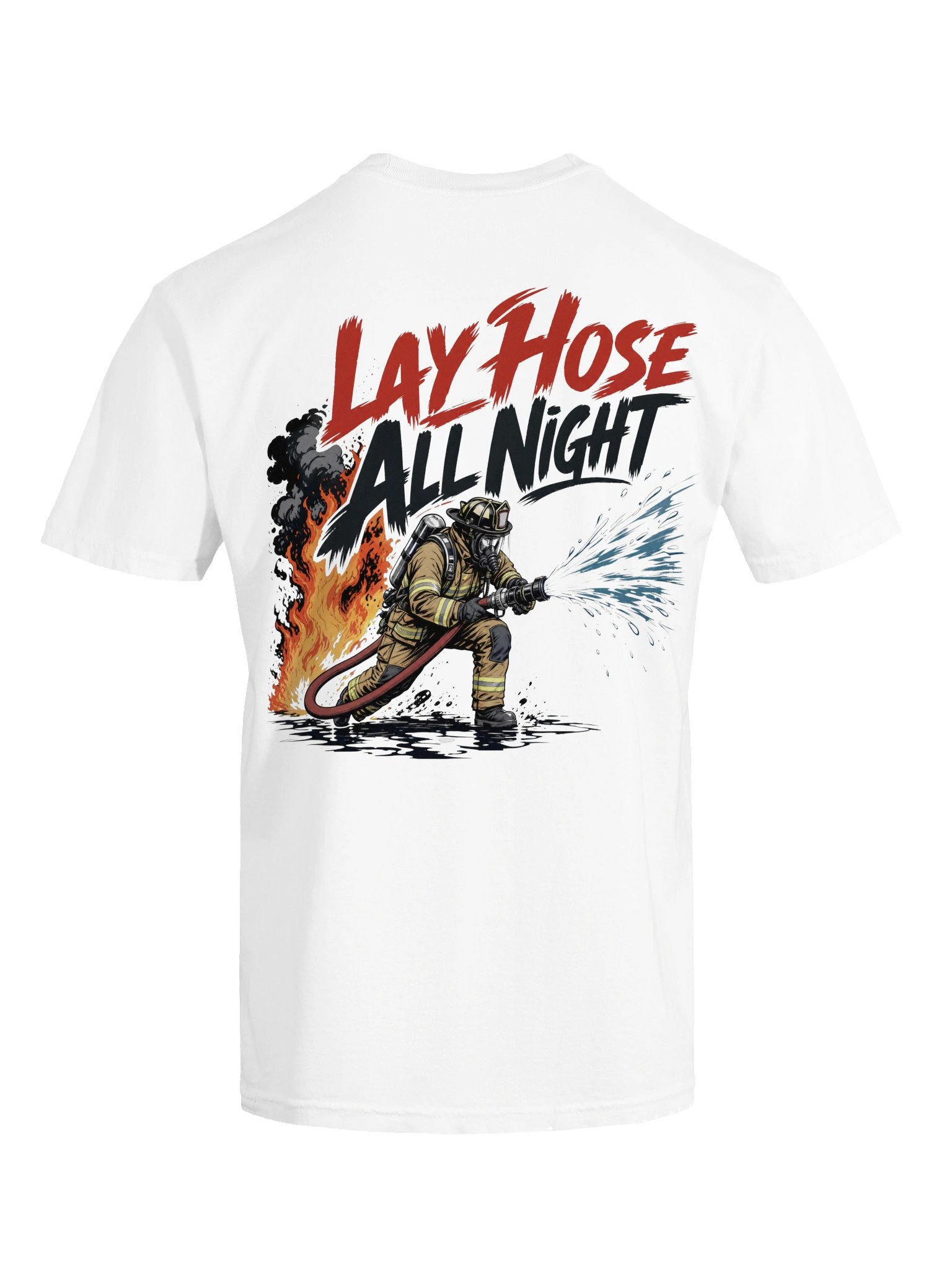 Lay Hose All Night — Firefighter Humor Tee | Fireman Gift product image (53)