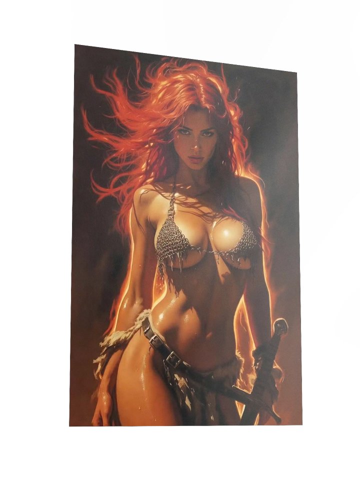 Crimson Warrior – Fireborn Fantasy Art Print product image (6)