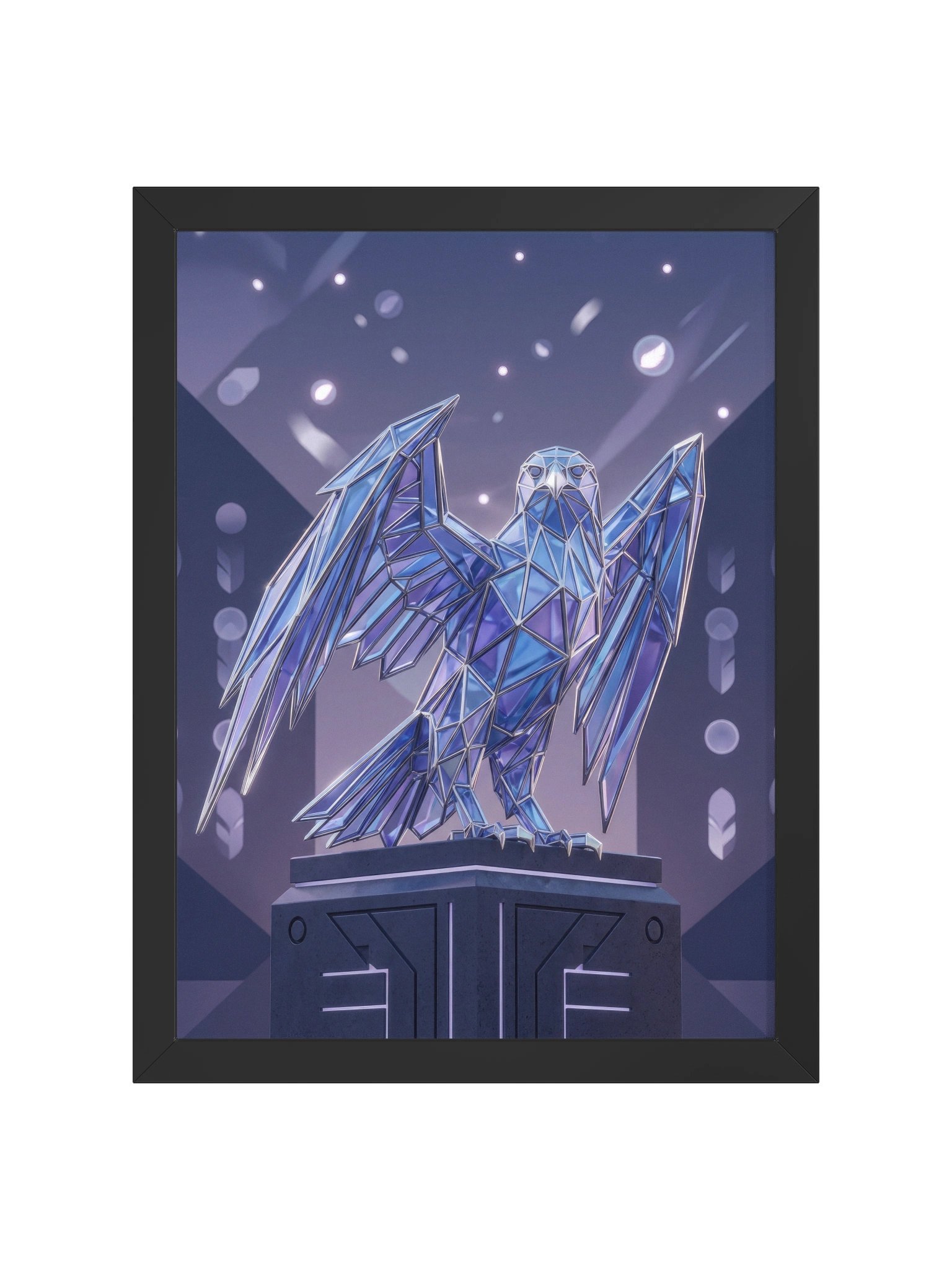 Geometric Metallic Falcon Framed Poster - Neo-Deco Wall Art product image (1)