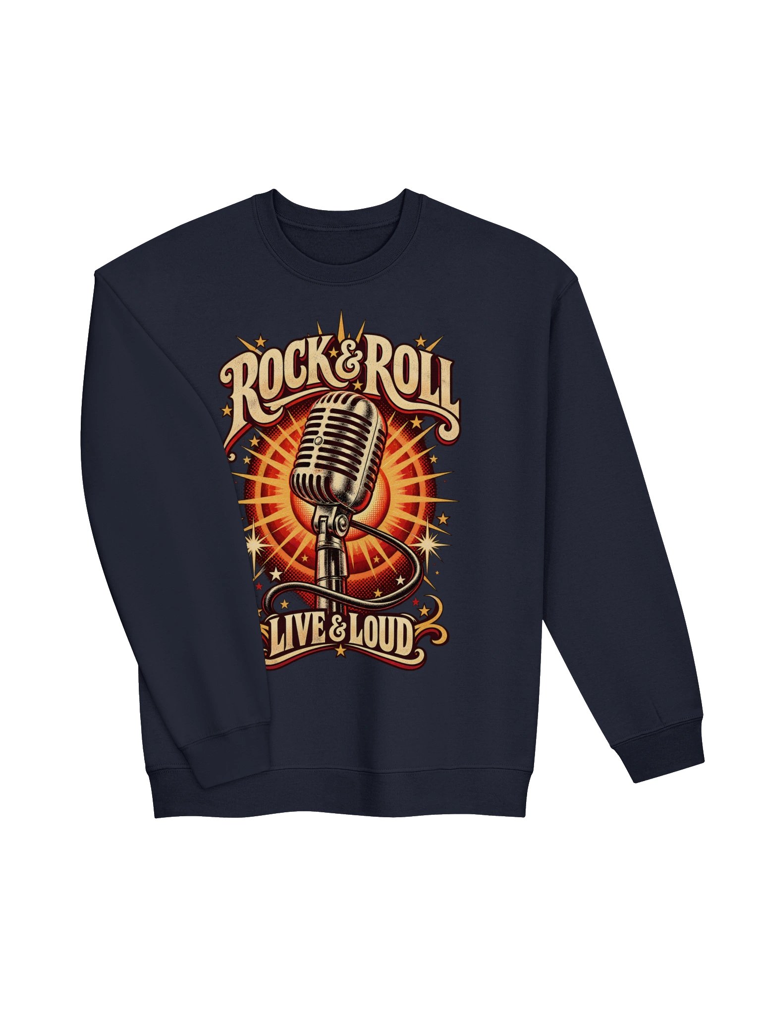 Rock & Roll Live & Loud Retro Sweatshirt product image (59)