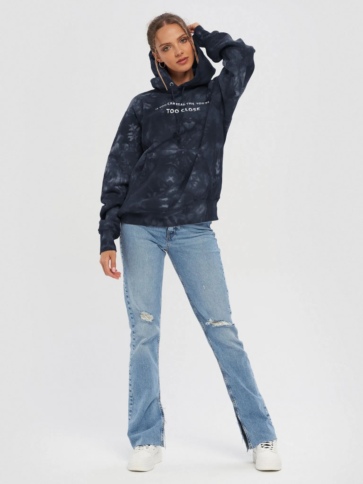 Too Close | Embroidered Champion Tie-Dye Hoodie product image (22)