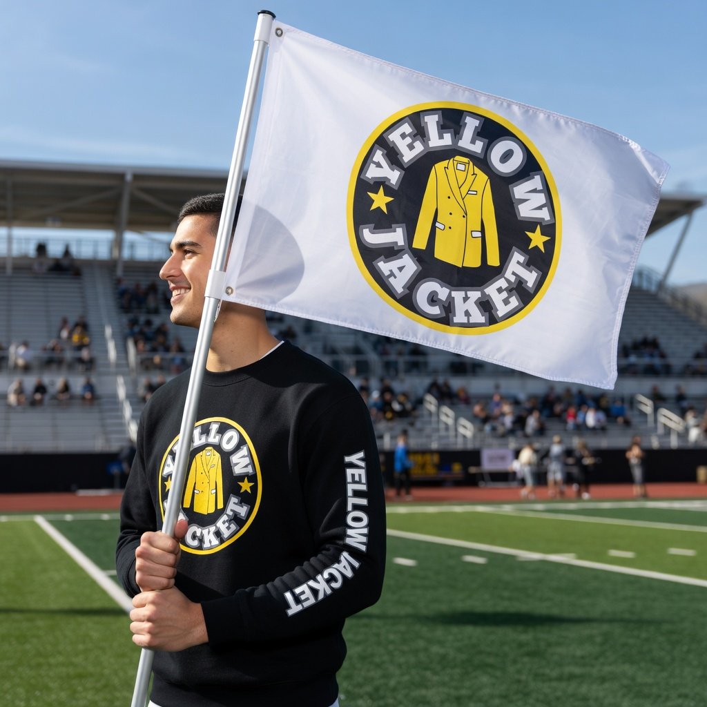Yellow Jacket Circle Flag - (White) product image (1)