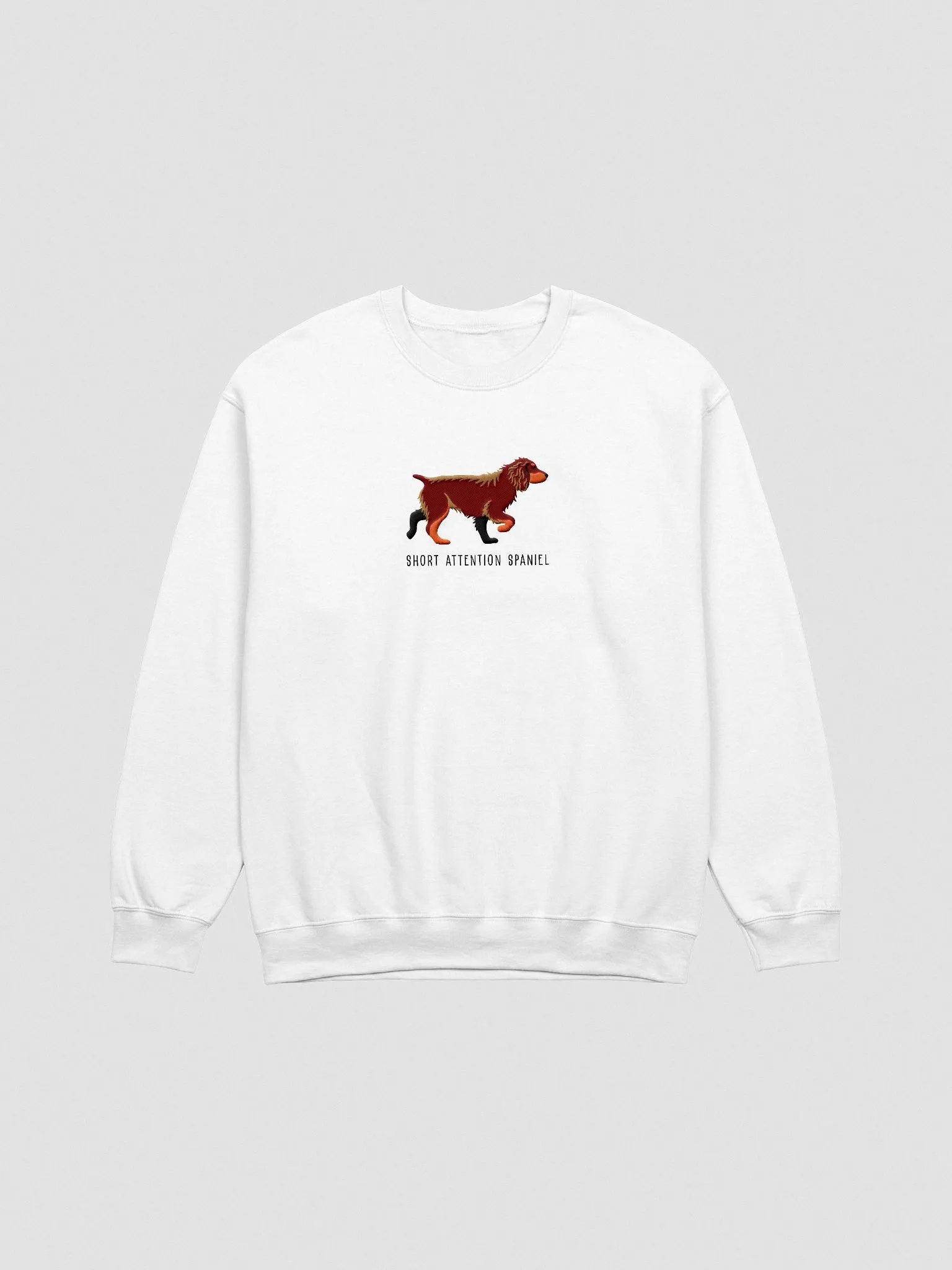 Short Attention Spaniel Sweatshirt (Embroidered) of a Working Cocker Spaniel(Liver & Tan) product image (4)