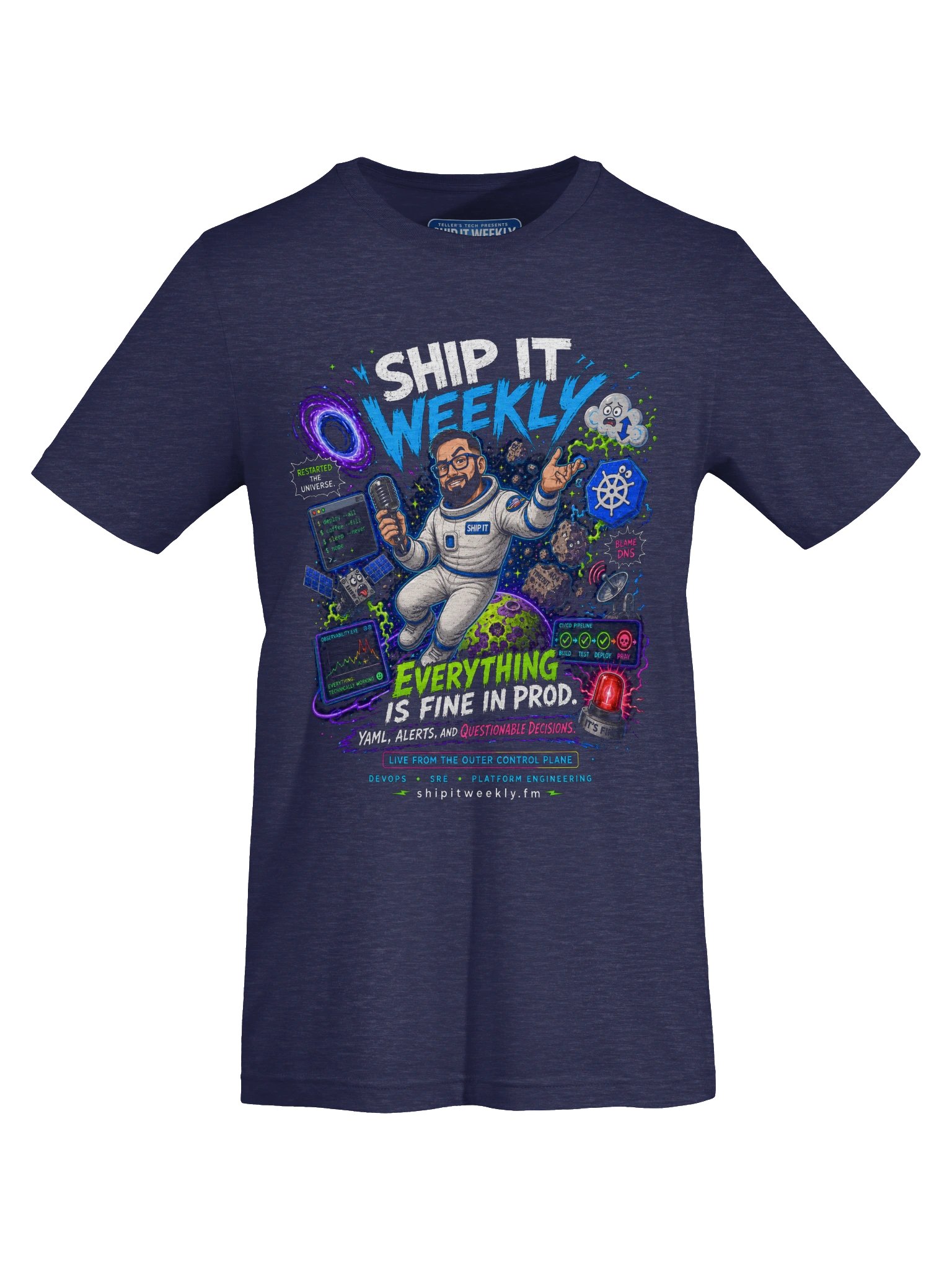 Everything Is Fine in Prod | Ship It Weekly DevOps Tee product image (5)