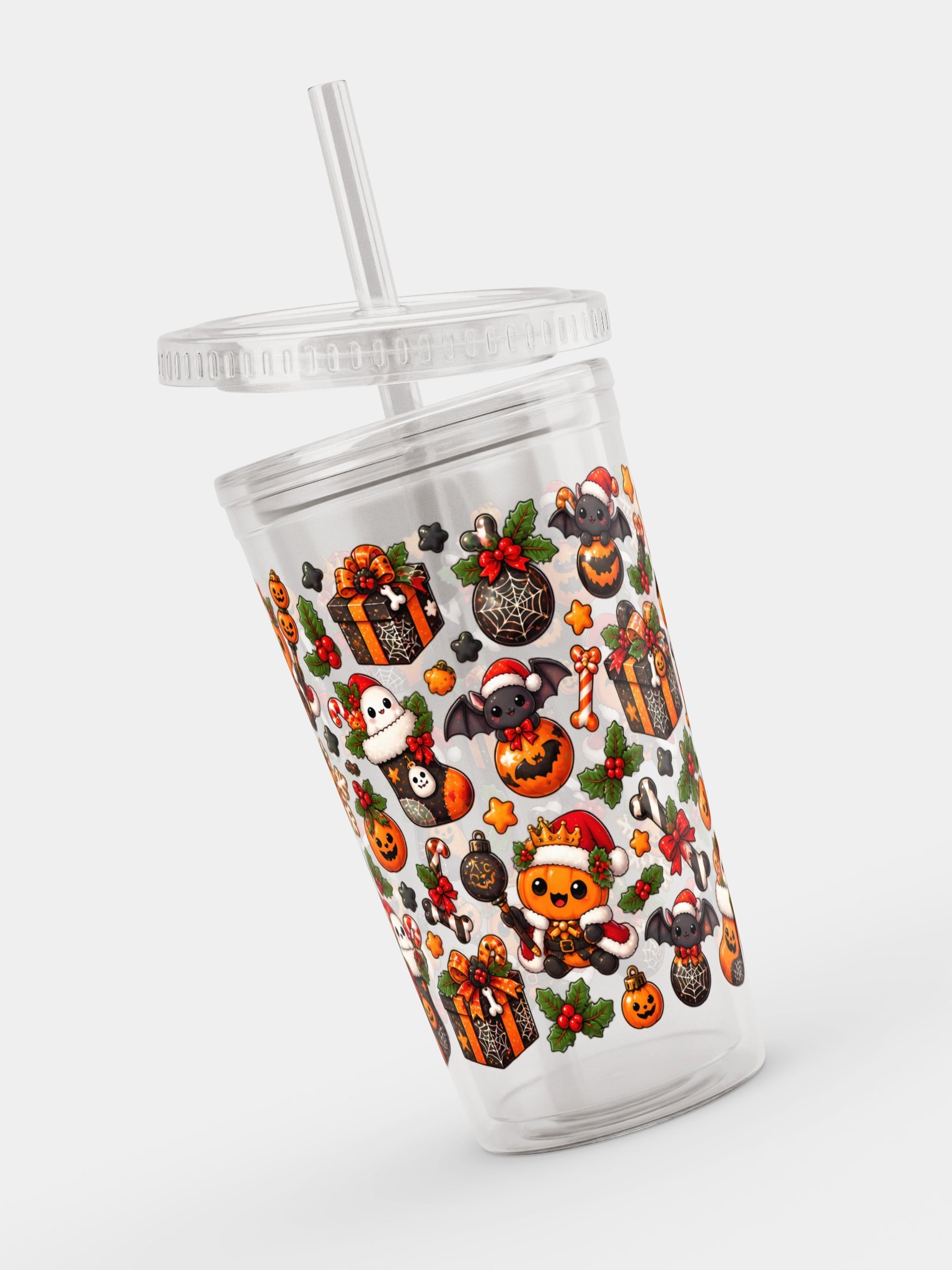 Nightmare Before Christmas Vibes Clear Dual Wall Tumbler 16 Oz (473 ml) product image (4)