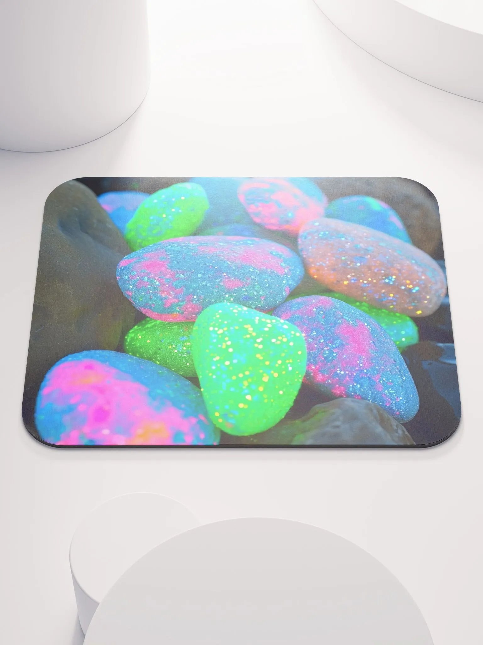 Neon Glitter Rocks Mouse Pad - Sparkle and Glow product image (1)