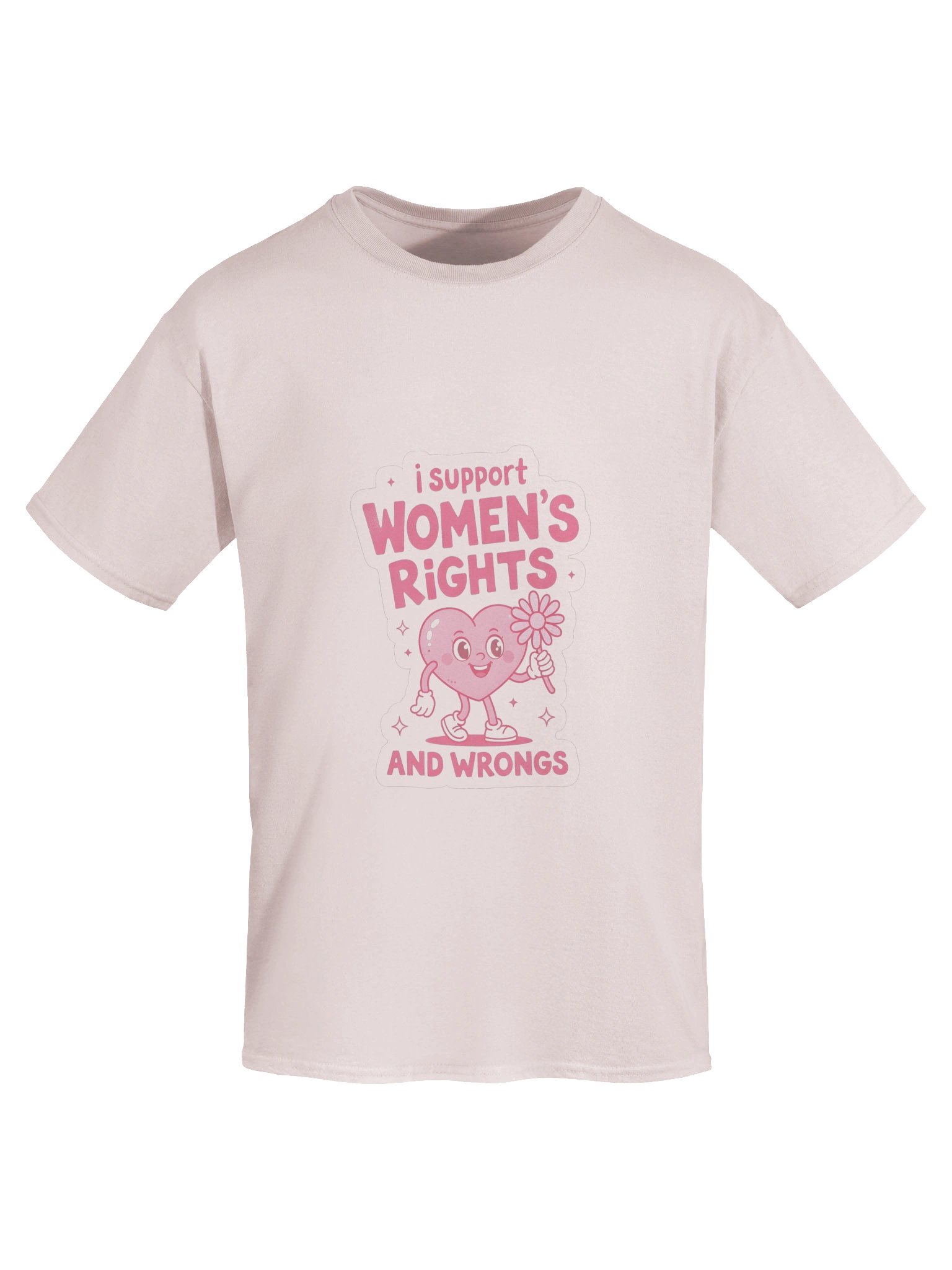 I support women's rights and wrongs PINK HEART SHIRT product image (41)