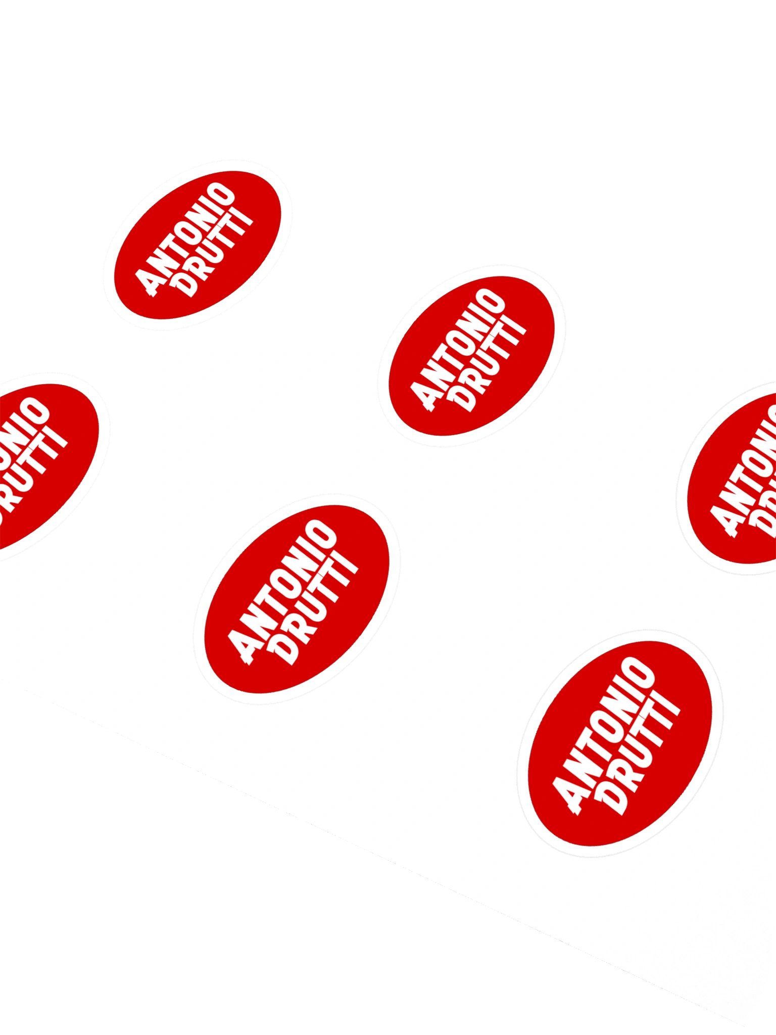 Antonio Drutti Red Oval Logo Sticker Sheet, 6 Stickers product image (2)