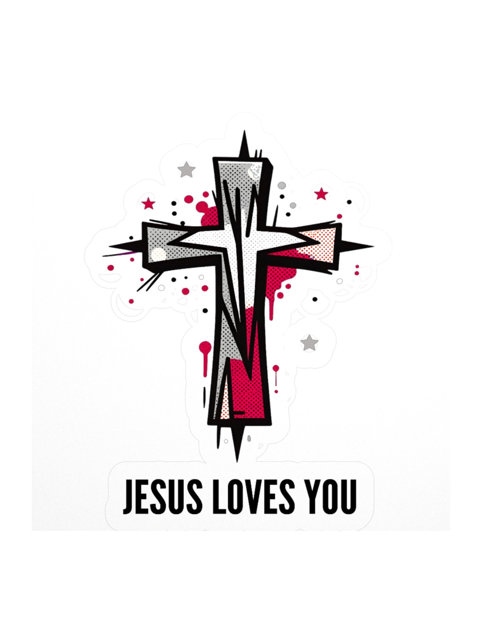 Jesus Loves You Christian Vinyl Sticker product image (1)