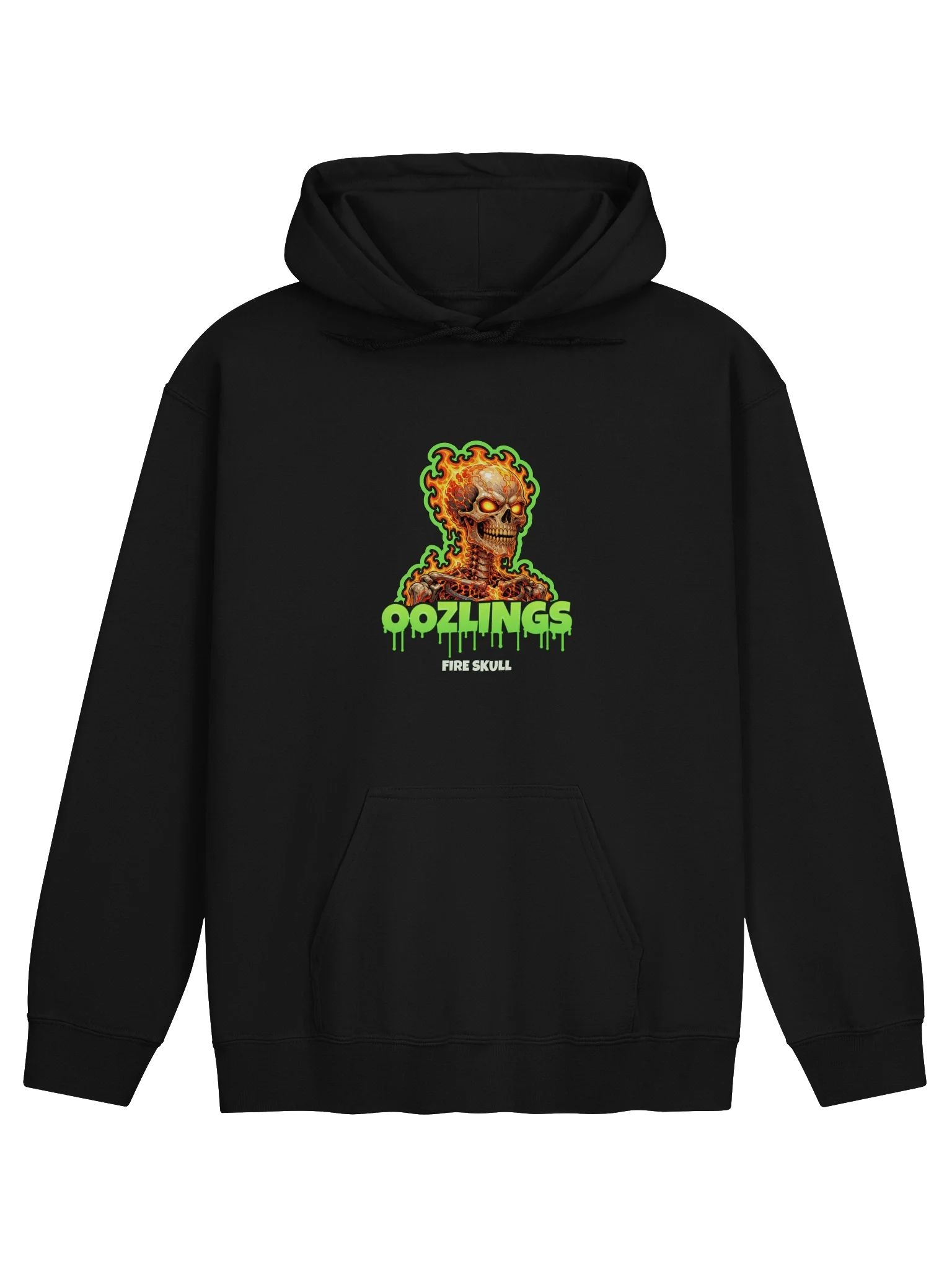 Fire Skull Hero Hoodie in Black