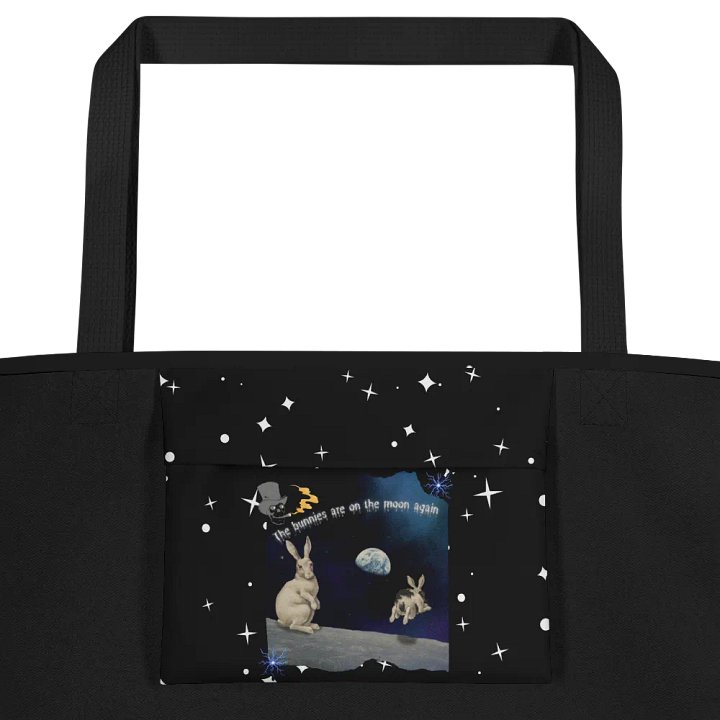 KC, Bunnies on the Moon, Black Tote product image (2)