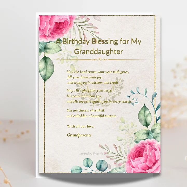 Christian Birthday Blessing for Granddaughter • Printable Christian Gift from Grandparents • product image (2)