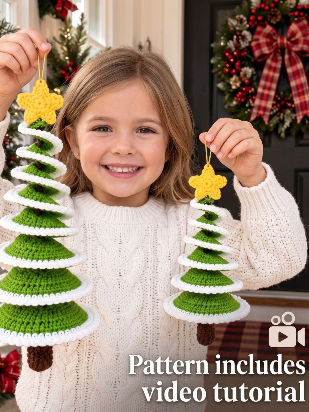 Crochet Christmas Tree Pattern PDF | Spiral Ruffle Christmas Tree | Beginner Crochet Pattern product image (1)