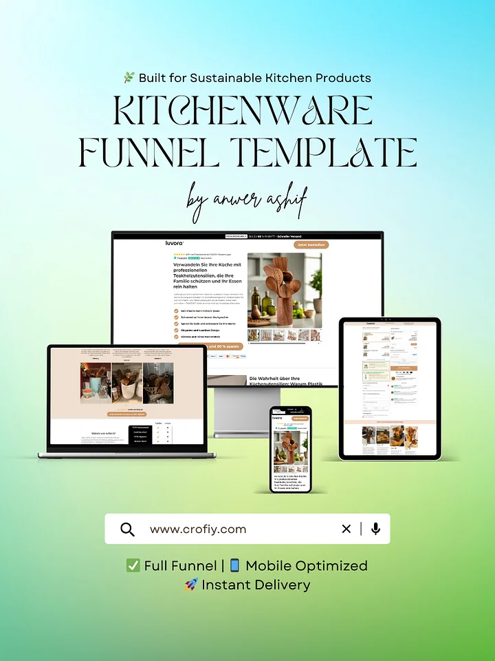 Eco-Friendly Kitchenware Funnelish Templates product image (1)