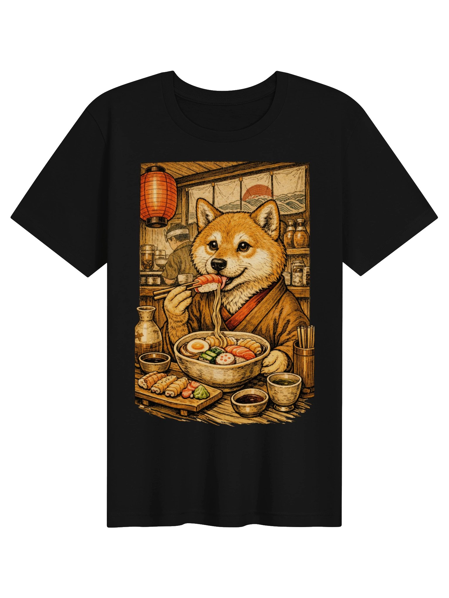 Shiba Inu Ramen T-Shirt - Vintage Japanese Foodie Dog Graphic Tee product image (6)