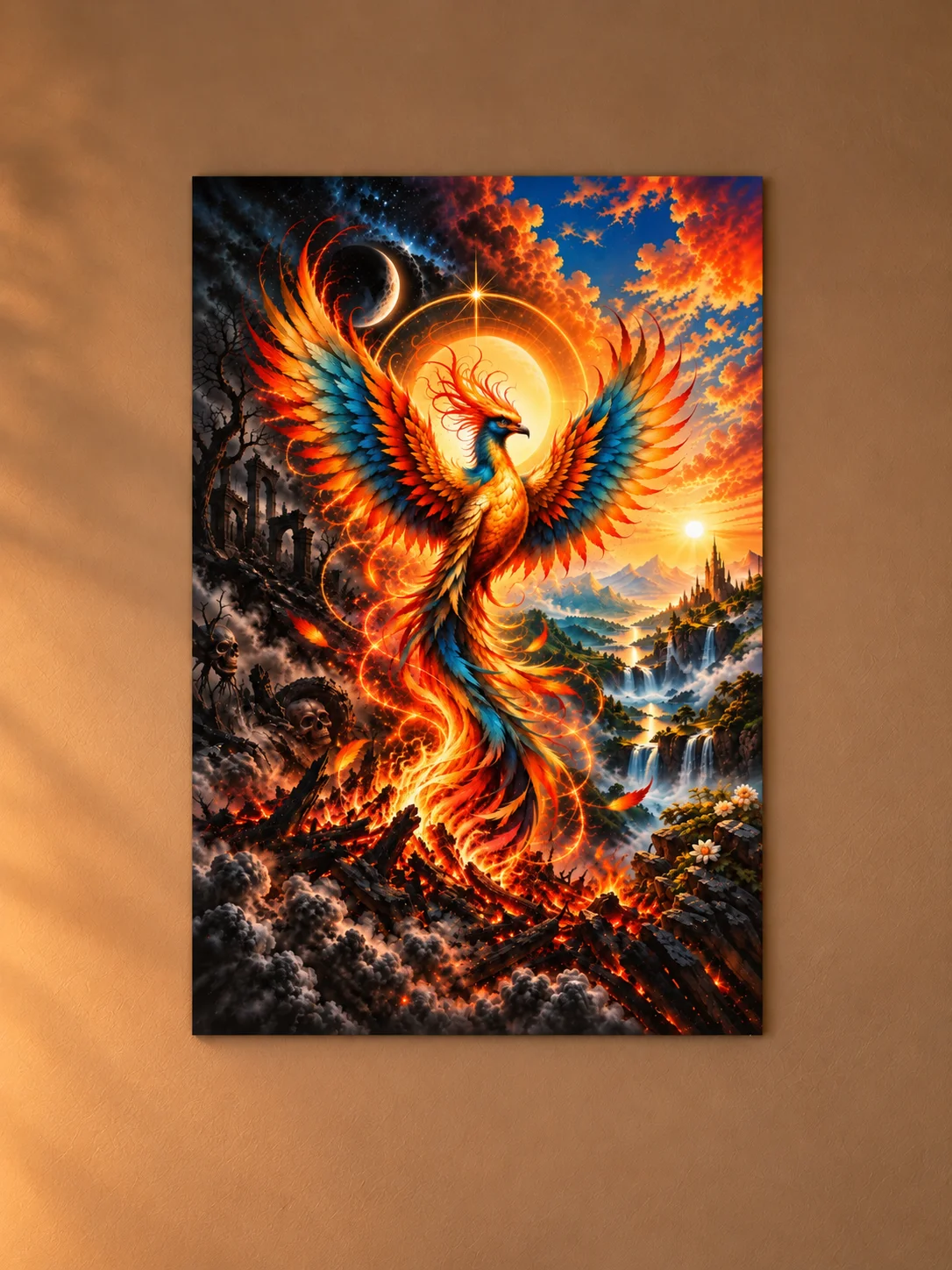 Phoenix Rising from the Ashes - Fantasy Phoenix Bird Art Poster product image (1)