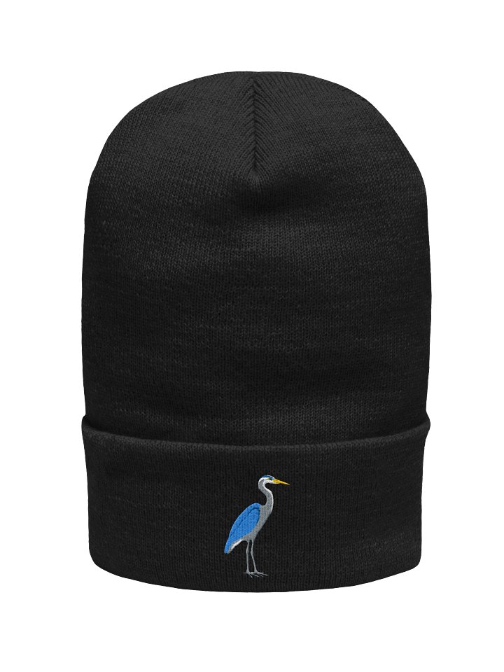 Great Blue Heron Embroidered Beanie | Heron Knit Hat | Wetland Wildlife Cap product image (2)